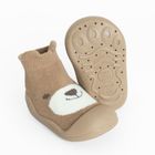 Cool Club, Papuci de casa tip soseta pentru baieti, maro, talpa Barefoot