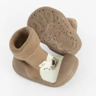 Cool Club, Papuci de casa tip soseta pentru copii, maro, talpa Barefoot