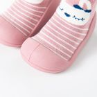 Cool Club, Papuci de casa tip soseta pentru fete, roz, imprimeu iepurasi