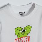 Cool Club, Pijama pentru baieti, alb-albastru, imprimeu Marvel Super Heroes