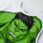 Cool Club, Pijama pentru baieti, alb-verde, imprimeu Hulk, Marvel Super Heroes