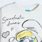 Cool Club, Pijama pentru fete, alb-albastru, imprimeu Strumfi