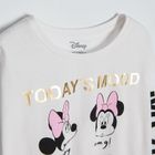 Cool Club, Pijama pentru fete, alb-negru, imprimeu Minnie Mouse