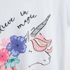 Cool Club, Pijama pentru fete, alb-roz, imprimeu unicorn, Believe in magic
