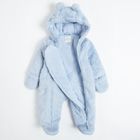 Cool Club, Pijama tip salopeta calduroasa cu gluga pentru baieti, cu blanita, albastru