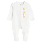 Cool Club, Pijama tip salopeta pentru baieti, alb, imprimeu Lion King, set, 2 buc.