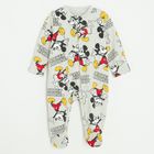 Cool Club, Pijama tip salopeta pentru baieti, albastru, gri, imprimeu Mickey Mouse, set, 2 buc.