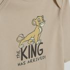 Cool Club, Pijama tip salopeta pentru baieti, granit, bej, galben, imprimeu Lion King, set 3 buc.