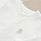 Cool Club, Pijama tip salopeta pentru bebelusi, bumbac organic, alb