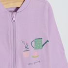 Cool Club, Pijama tip salopeta pentru fete, ecru, violet, set 2 buc.