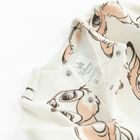 Cool Club, Pijama tip salopeta pentru fete, velur, ecru, imprimeu Bambi
