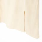 Cool Club, Rochie cu maneca lunga pentru fete, din tricot striat, bej deschis