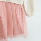 Cool Club, Rochie cu maneca lunga pentru fete, oversize, bej-roz