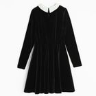 Cool Club, Rochie cu maneca lunga pentru fete, velur, negru