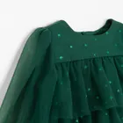 Cool Club, Rochie cu maneca lunga pentru fete, verde inchis