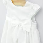 Cool Club, Rochie cu maneca scurta pentru fete, alb, cu funda