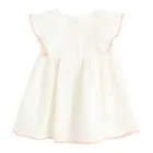 Cool Club, Rochie cu maneca scurta pentru fete, muselina, ecru