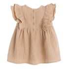 Cool Club, Rochie cu maneca scurta pentru fete, muselina, maro deschis
