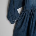 Cool Club, Rochie de blugi cu maneca lunga pentru fete, denim, cu guler