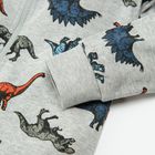 Cool Club, Salopeta pijama baieti, gri melange, dinozauri