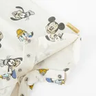 Cool Club, Salopeta rompers pentru baieti, bej, imprimeu Mickey Mouse