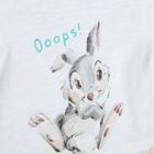 Cool Club, Salopeta rompers pentru baieti, bumbac organic, ecru, imprimeu Disney