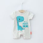 Cool Club, Salopeta Rompers pentru baieti, bumbac organic, mix de culori, imprimeu dinozauri, Fisher-Price, set 2 buc.