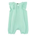 Cool Club, Salopeta Rompers pentru fete, bumbac organic, verde-menta, imprimeu zebra