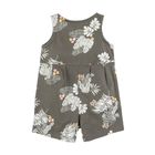 Cool Club, Salopeta Rompers pentru fete, negru-grafit, imprimeu flori