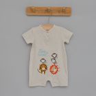 Cool Club, Salopete rompers din bumbac organic pentru bebelusi, mix de culori, imprimeu Fisher-Price, set 2 buc.