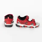 Cool Club, Sandale pentru baieti, rosu, talpa cu leduri, brant din piele, imprimeu Spider-Man