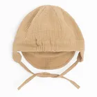 Cool Club, Sapca pentru baieti, cu snur, muselina, maro deschis