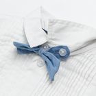 Cool Club, Set pentru baieti, body-camasa cu maneca lunga, papion, alb-albastru