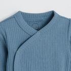Cool Club, Set pentru baieti, Body cu maneca lunga, Pantaloni cu botosei, din tricot striat, albastru