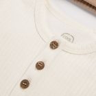 Cool Club, Set pentru baieti, Body cu maneca lunga, Pijama tip salopeta, Caciula, bumbac organic, ecru, maro