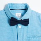 Cool Club, Set pentru baieti, Camasa cu maneca scurta, Papion, albastru-bluemarin