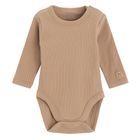 Cool Club, Set pentru bebelusi, Body cu maneca lunga, din tricot striat, Salopeta cu botosei, velur, mix