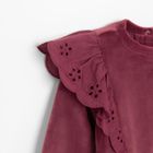 Cool Club, Set pentru fete, Bluza, Colanti, din tricot striat, velur, burgundia