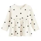 Cool Club, Set pentru fete, Bluza cu maneca lunga, Colanti, din tricot striat, ecru