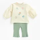 Cool Club, Set pentru fete, Bluza cu maneca lunga, Colanti din tricot striat, mix