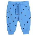 Cool Club, Set pentru fete, bluza, pantaloni trening, albastru, buline, imprimeu Jet' aime