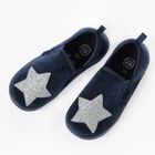 Cool Club, Tenisi tip slip on pentru fete, velur, albastru inchis, imprimeu stele