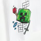 Cool Club, Tricou pentru baieti, alb, imprimeu Minecraft