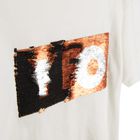 Cool Club, Tricou pentru baieti, ecru, paiete duble, imprimeu yes/no