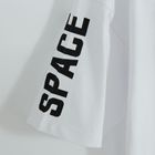 Cool Club, Tricou pentru baieti, oversize, alb, imprimeu NASA