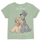 Cool Club, Tricou pentru fete, verde, imprimeu Doamna si Vagabondul