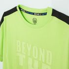Cool Club, Tricou sport pentru baieti, galben-verde, imprimeu Beyond the limits