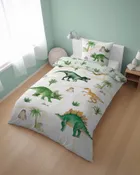 Dinozauri, set lenjerie de pat single, 140-200 cm