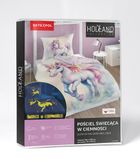 Fluo, set de lenjerie de pat pentru tineri, 140-200 cm + 70-80 cm, Unicorn