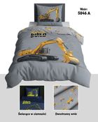 Fluo, set de lenjerie de pat pentru tineri, 160-200 cm + 70-80 cm, Excavator
